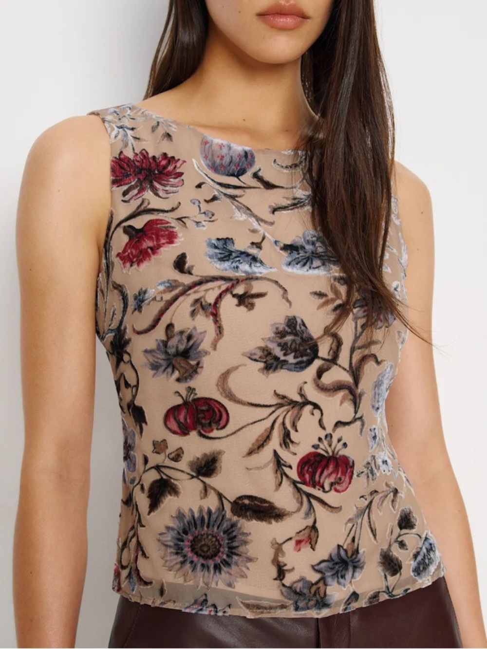 Reformation Evelina Velvet Top in Fenna size 0